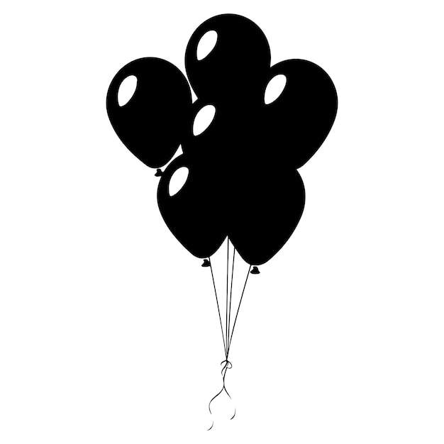 Black Silhouette of Happy Birthday Balloon vector