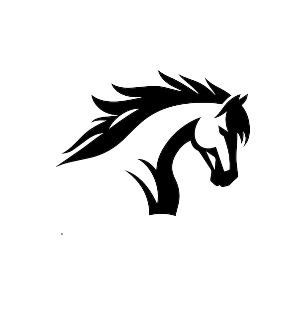 Black silhouette of horse icon vector illustration