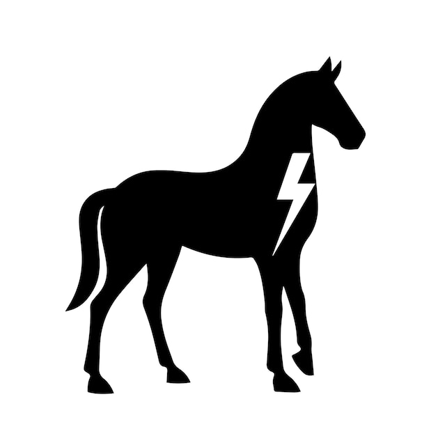 Black silhouette of horse icon vector illustration