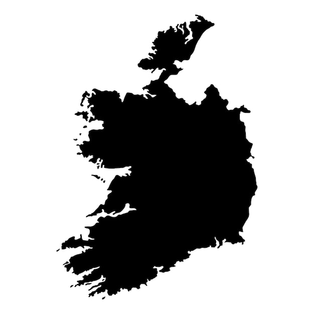 Black Silhouette of a Ireland Country land Map