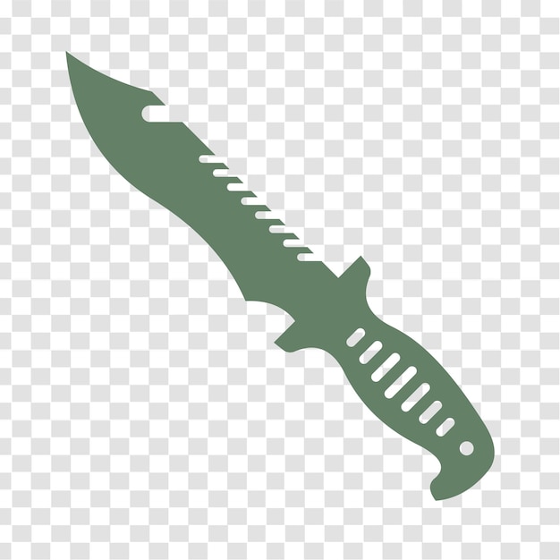 Vector black silhouette of knifes isolated on white background