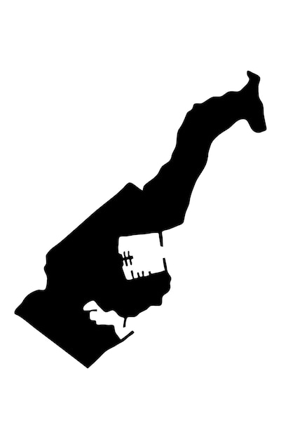 Black Silhouette of a Monaco Country land Map