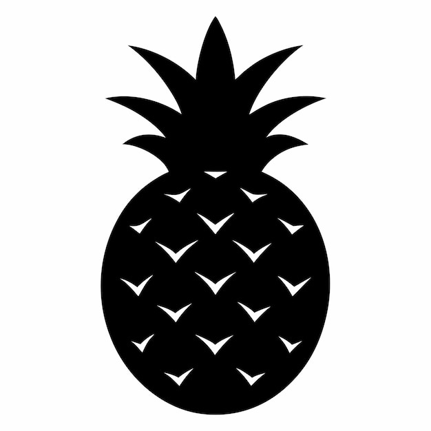 Vector black silhouette pineapple icon vector