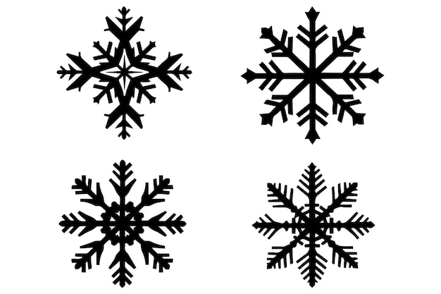 black silhouette snowflake icon isolated on white