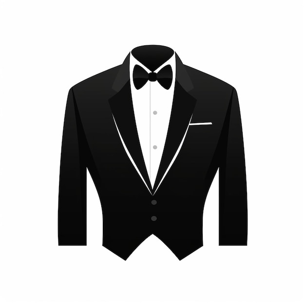 Vector black silhouette of a tuxedo