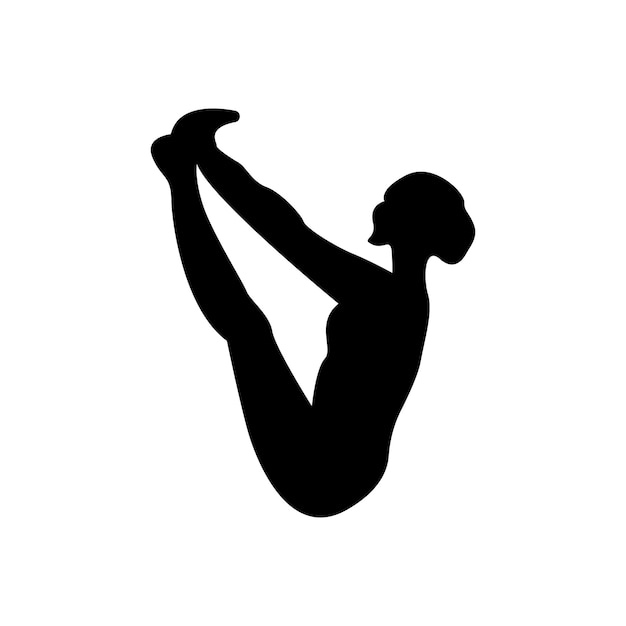 a black silhouette of a woman doing a yoga pose