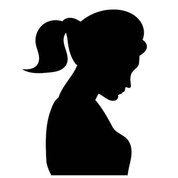 Black silhouette woman portrait vector