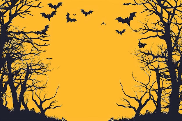 Black Silhouettes Halloween Themed Banner