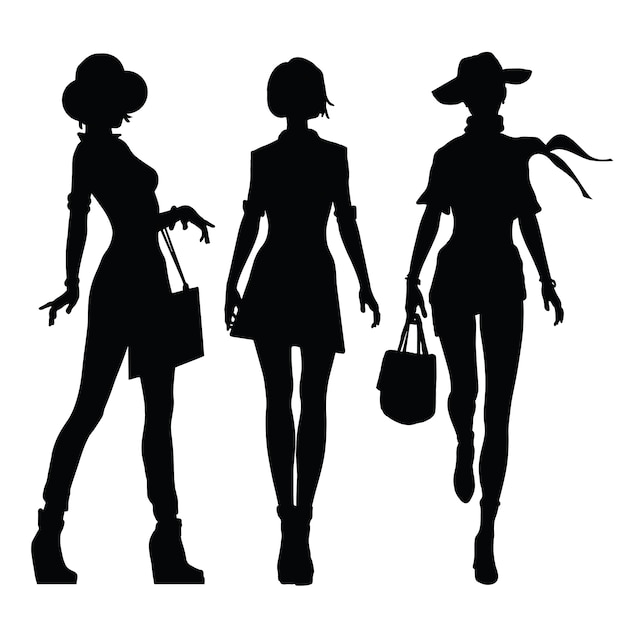 Black silhouettes of women