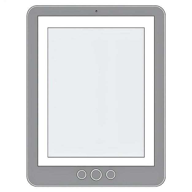 a black and silver tablet with a white background