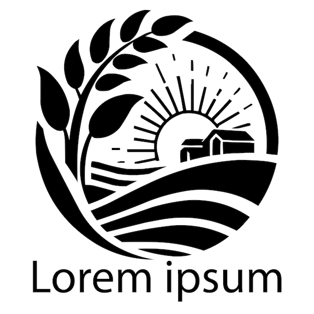 A black simple agriculture logo