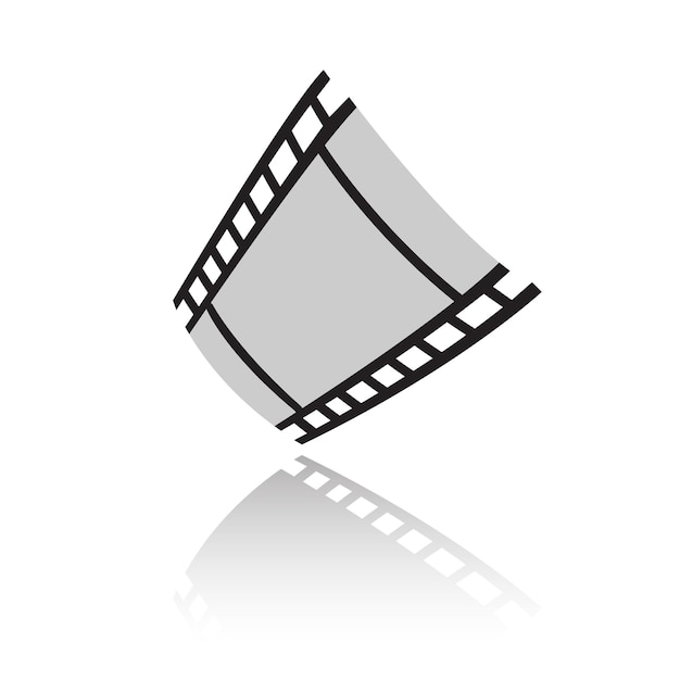 Black Simplistic Film Reel Symbol and Reflection