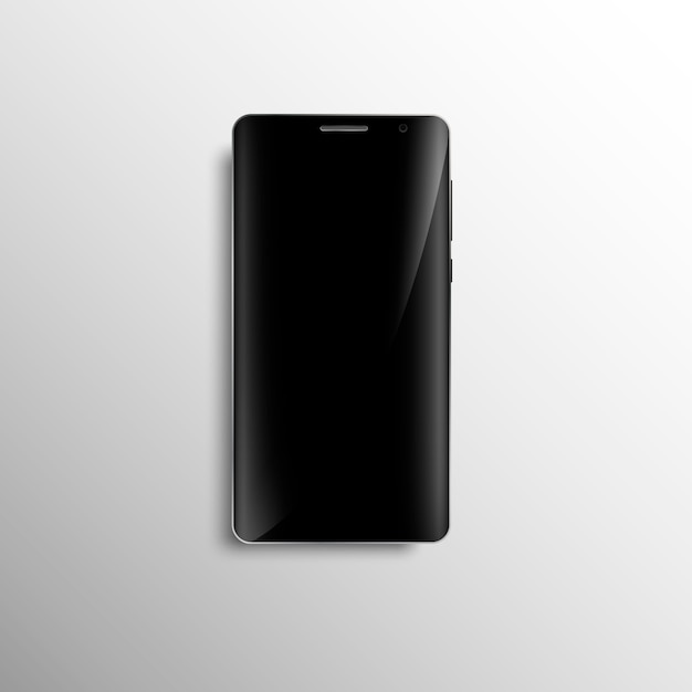 Black smartphone with curved screen