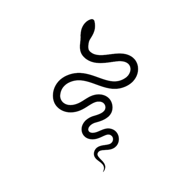 Black snake Silhouette in a simple minimalistic style. Vector isolated illustration on a white background. The icon of the serpent.