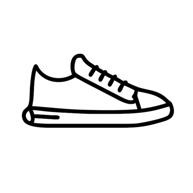 black sneaker on a white background icon outline