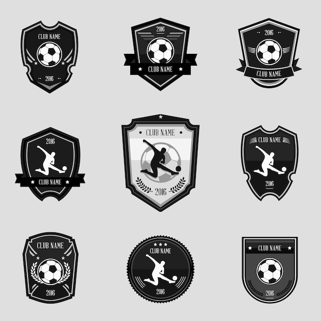 Vector black soccer emblems