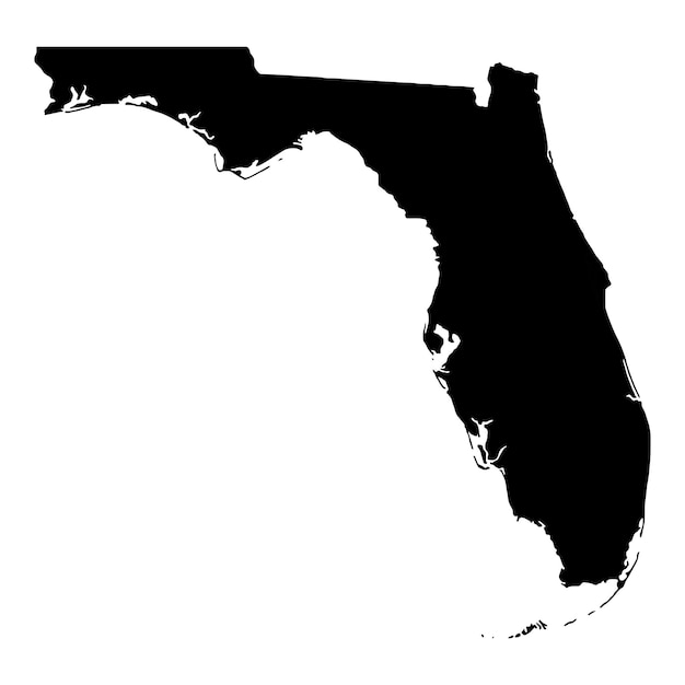 Vector black solid map of the state of florida