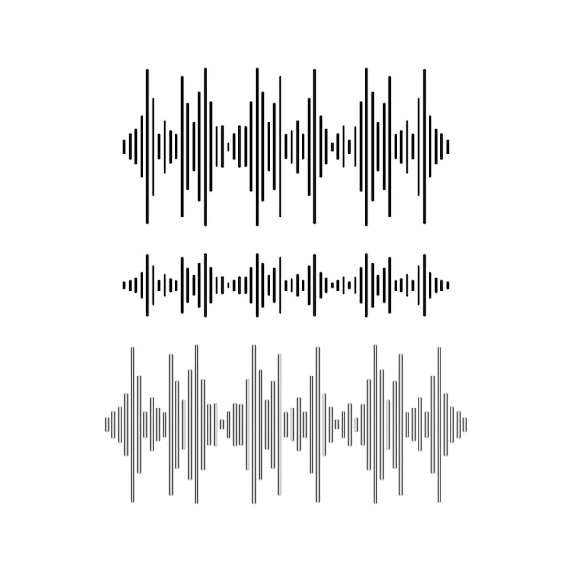 Vector black sound wave icon music track sound wavevector illustration