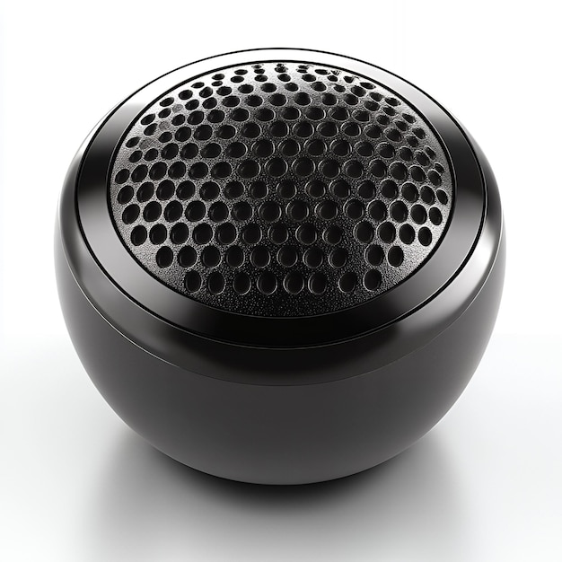 Vector black spherical speaker with a grill