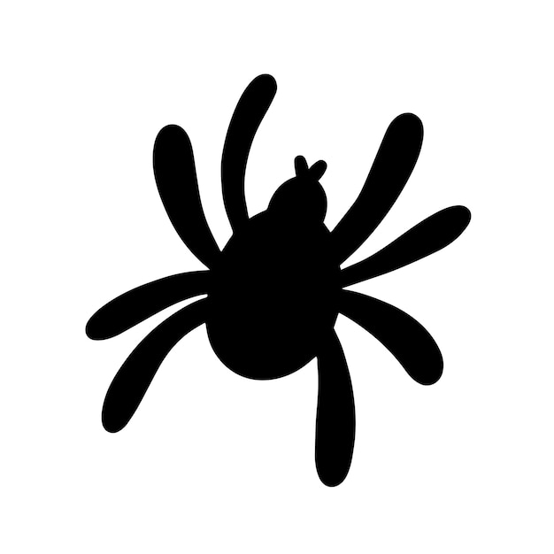 Black spider isolated on a white background