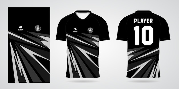 Black sports shirt jersey design template