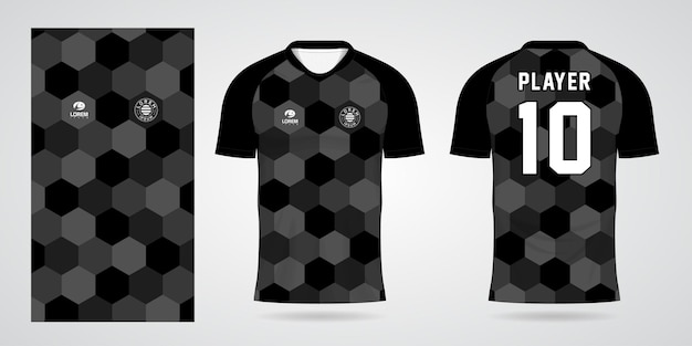 Black sports shirt jersey design template