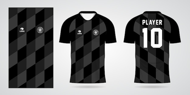 Black sports shirt jersey design template