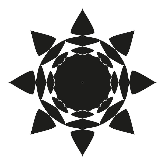 Black star shaped mandala vector artwork