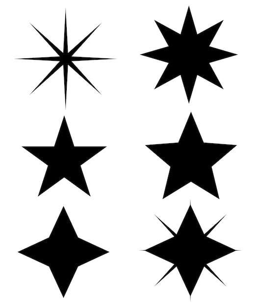 Black stars icon SET