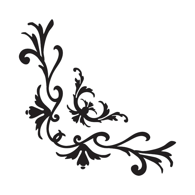 Black stencil for a wall with a floral design ornament vector