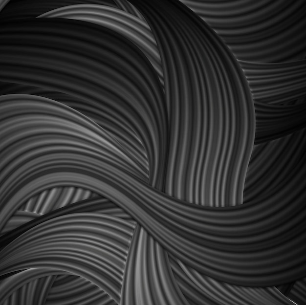 Black striped waves abstract pattern design