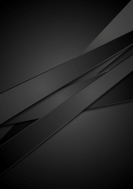 Black stripes tech background. Vector design