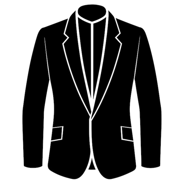 Vector a black suit with a white collar and a black tie on it