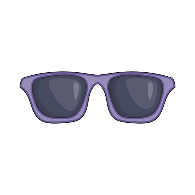 Black sunglasses icon in cartoon style on a white background