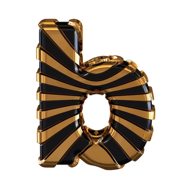 Black symbol with gold straps letter b