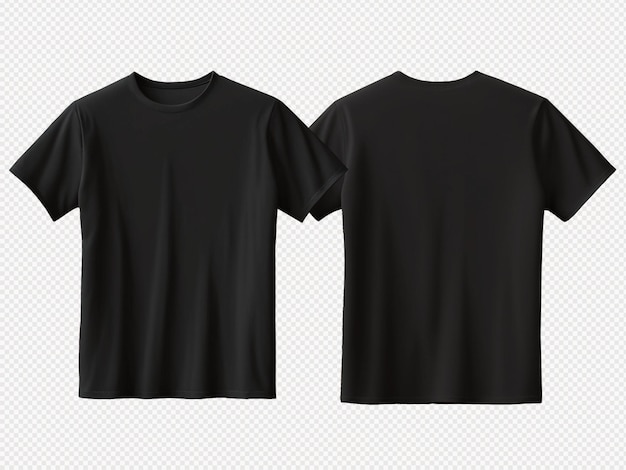 Vector black t shirt mokeup isolated on transparent background