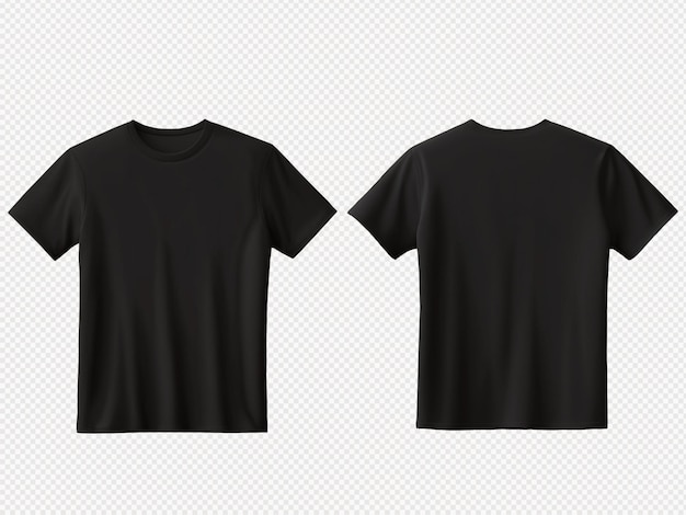 Vector black t shirt mokeup isolated on transparent background