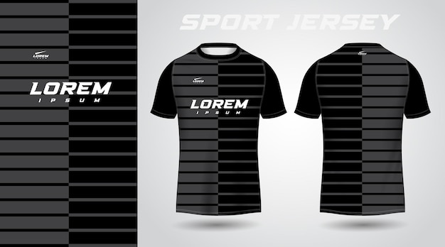 black t-shirt sport jersey design