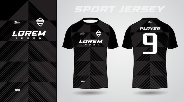 black t-shirt sport jersey design