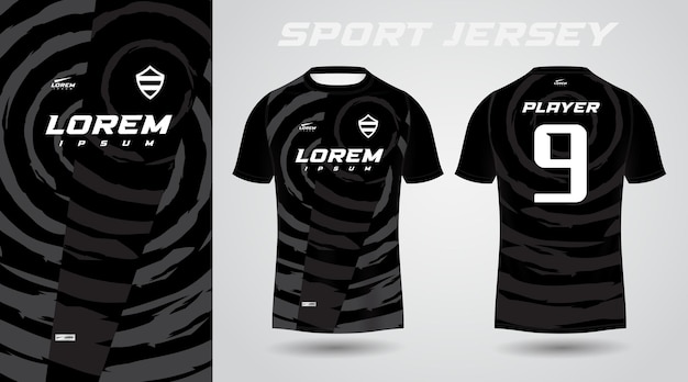 black t-shirt sport jersey design