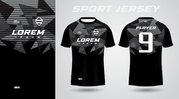 black t-shirt sport jersey design