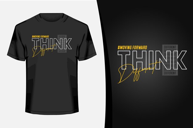 Vector a black t shirt that says think ahead