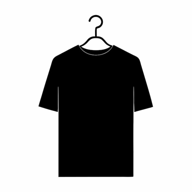 a black t - shirt with a black t - shirt hanging on a hanger