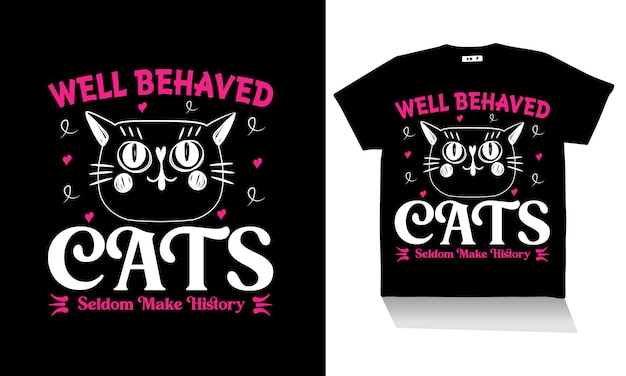 a black t shirt with a cat on it is titled cats