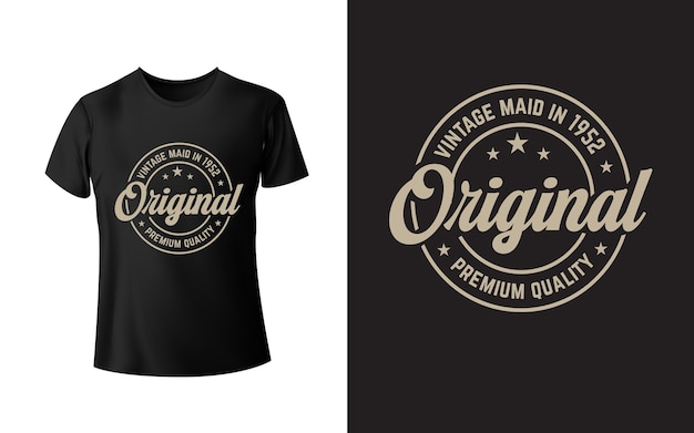 a black t shirt with a gold design that says original