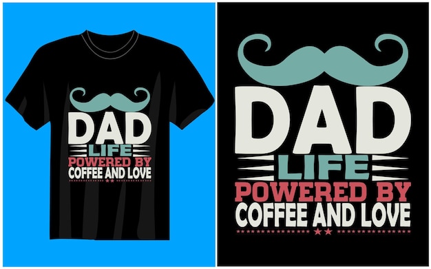 a black t - shirt with a mustache and coffee and love coffee