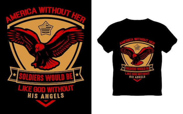 A black t - shirt with a picture of an eagle and the words " give a good life " on it.