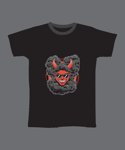 a black t shirt with a red skull on it