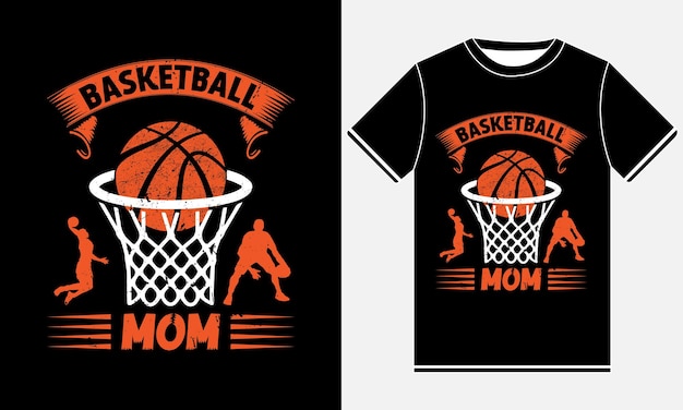 a black t shirt with the words Basketball Mom on it