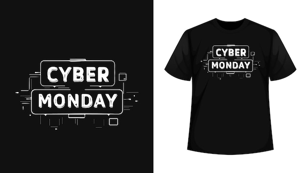 Vector a black t shirt with the words cyber monday on it